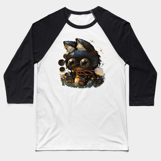 Moon Wolf Baseball T-Shirt by happyyu